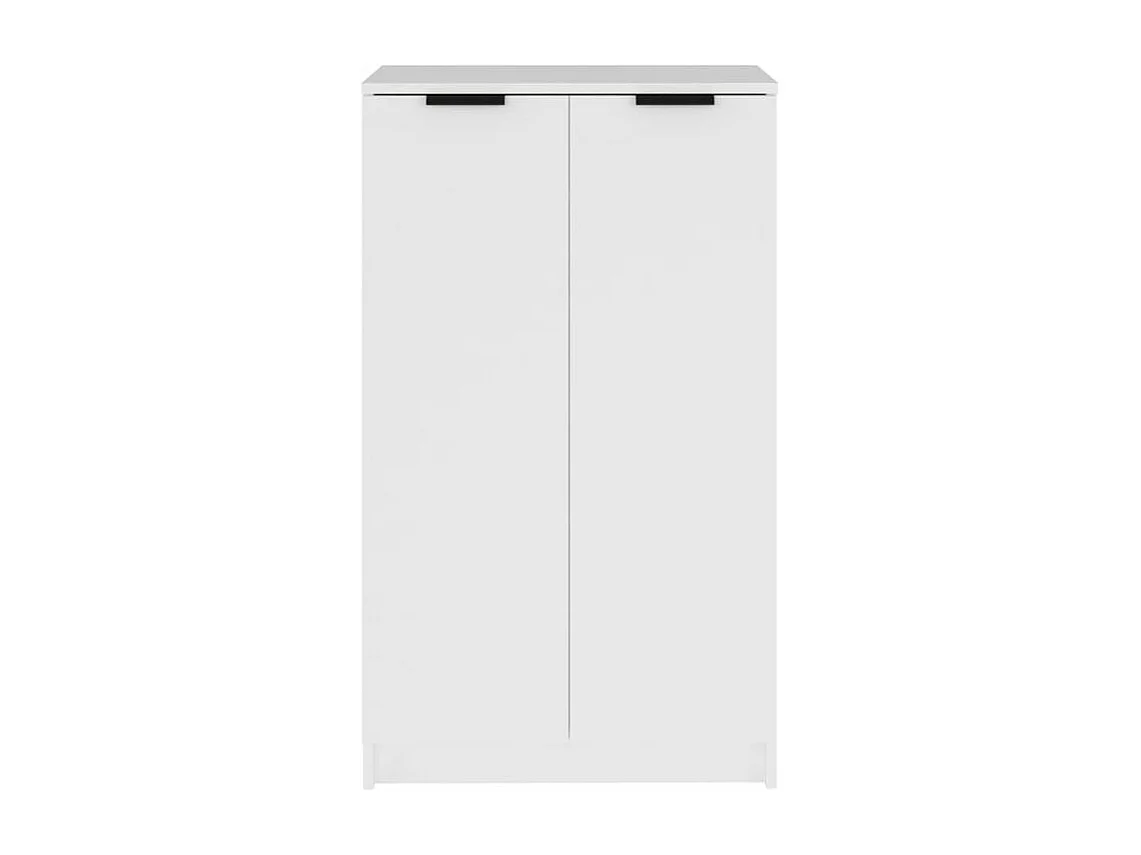 Armoire à chaussures multifonction avec petite penderie L59xP35xH100 - Simplicité et Solidité-Couleur Blanc