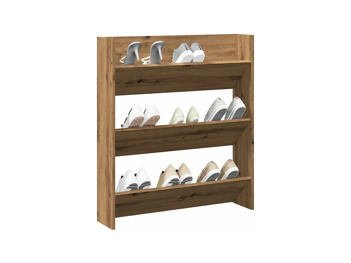 Armoire à chaussures murale chêne artisanal bois d'ingénierie