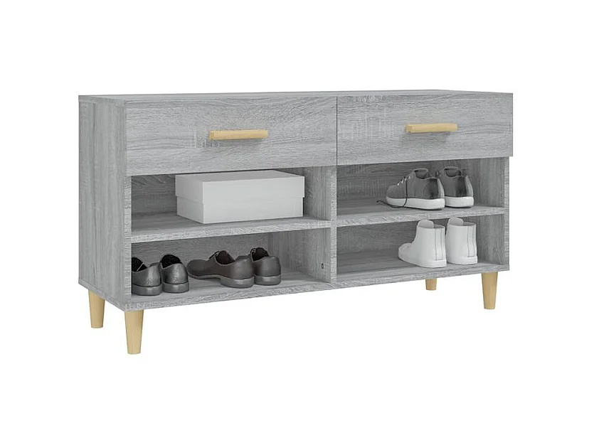 Meuble à chaussures Sonoma gris 102x35x55 Bois d'ingénierie