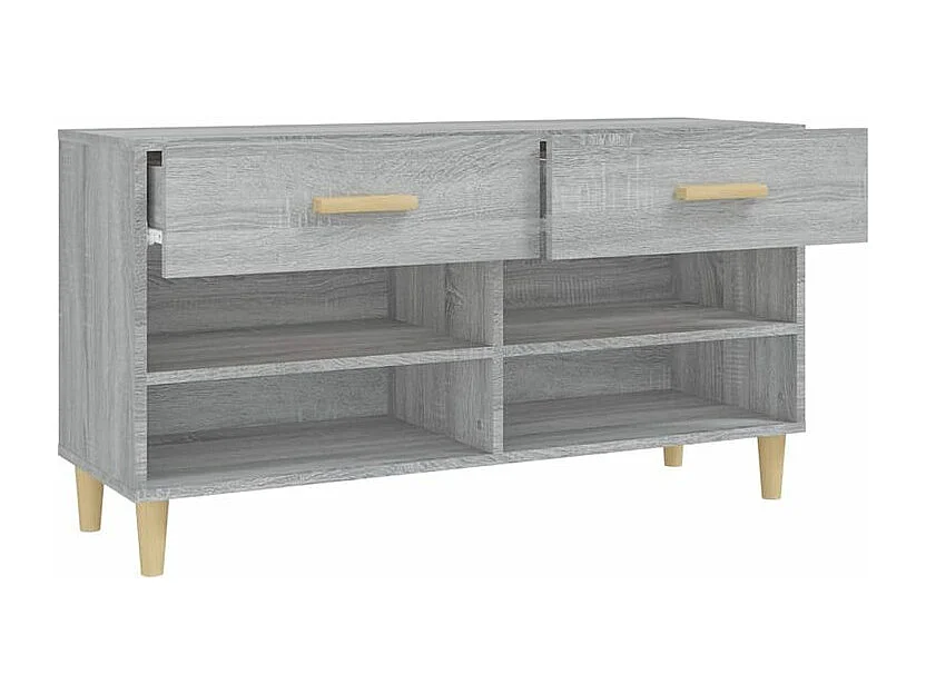 Meuble à chaussures Sonoma gris 102x35x55 Bois d'ingénierie