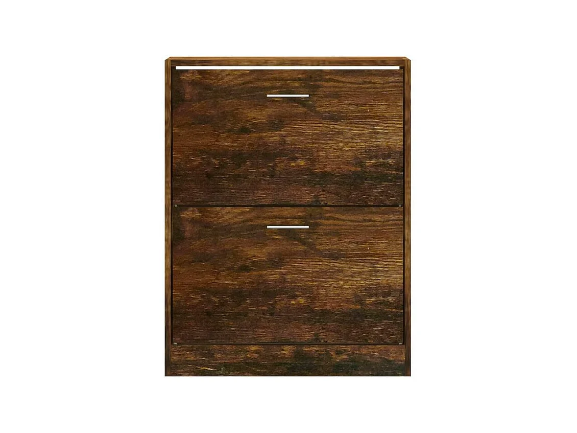 Armoire à chaussures en bois Puerto L63xH81xP24 – 2 portes rabattables-Couleur Marron fumé