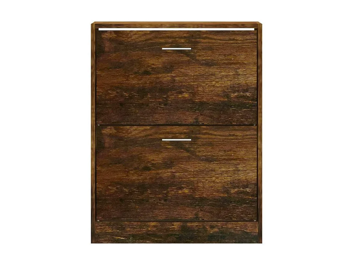 Armoire à chaussures en bois Puerto L63xH81xP24 – 2 portes rabattables-Couleur Marron fumé