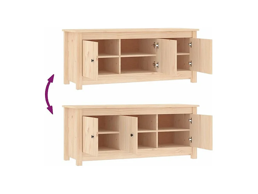 Armoire à chaussures en bois massif Klouda – Élégant et fonctionnel-Couleur Naturel-Largeur 110 cm