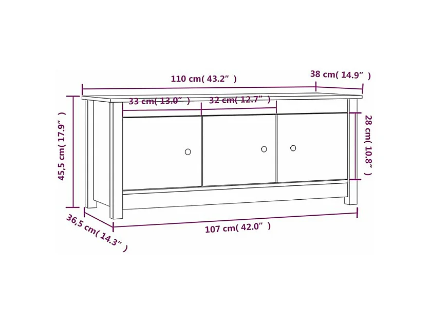 Armoire à chaussures en bois massif Klouda – Élégant et fonctionnel-Couleur Naturel-Largeur 110 cm