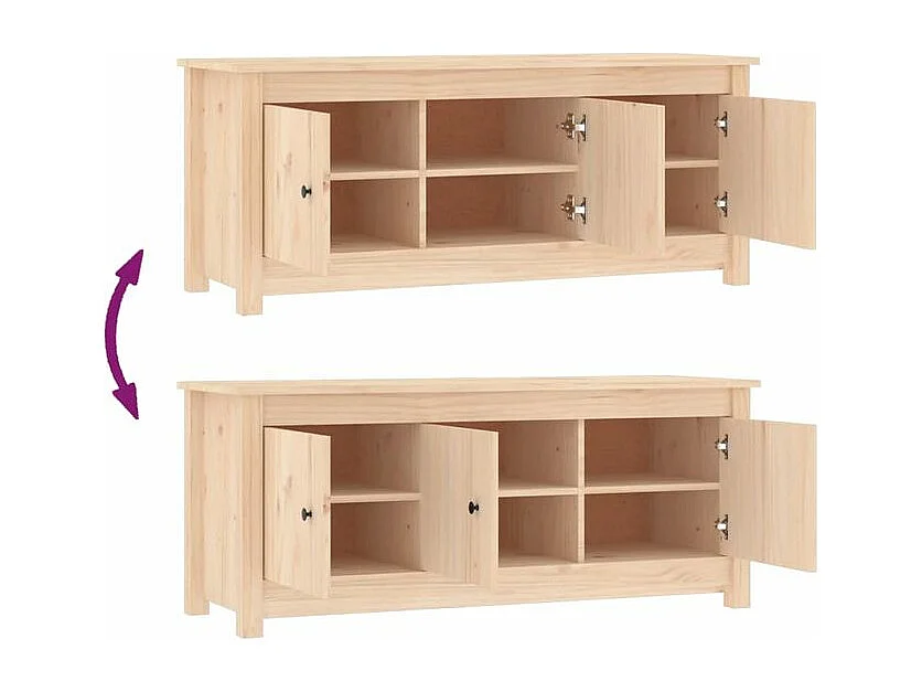 Armoire à chaussures en bois massif Klouda – Élégant et fonctionnel-Couleur Naturel-Largeur 110 cm