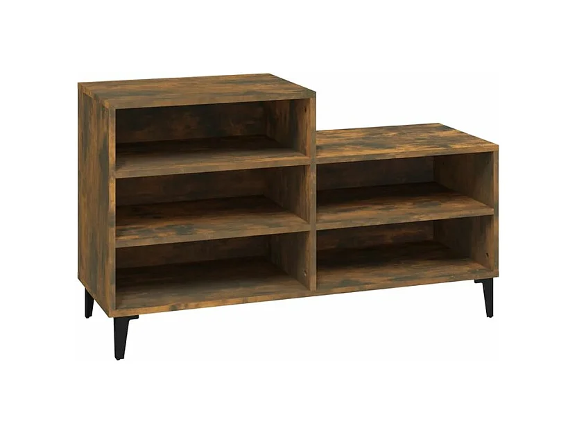 Armoire à chaussures Chêne fumé 102x36x60 Bois d'ingénierie