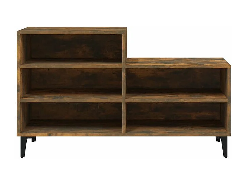 Armoire à chaussures Chêne fumé 102x36x60 Bois d'ingénierie