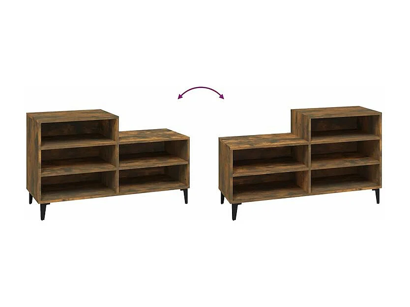 Armoire à chaussures Chêne fumé 102x36x60 Bois d'ingénierie