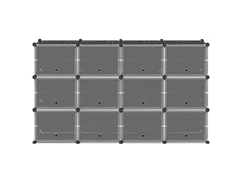 Cubes de rangement 12 pcs avec portes noir PP