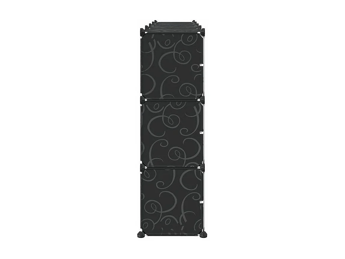 Cubes de rangement 12 pcs avec portes noir PP