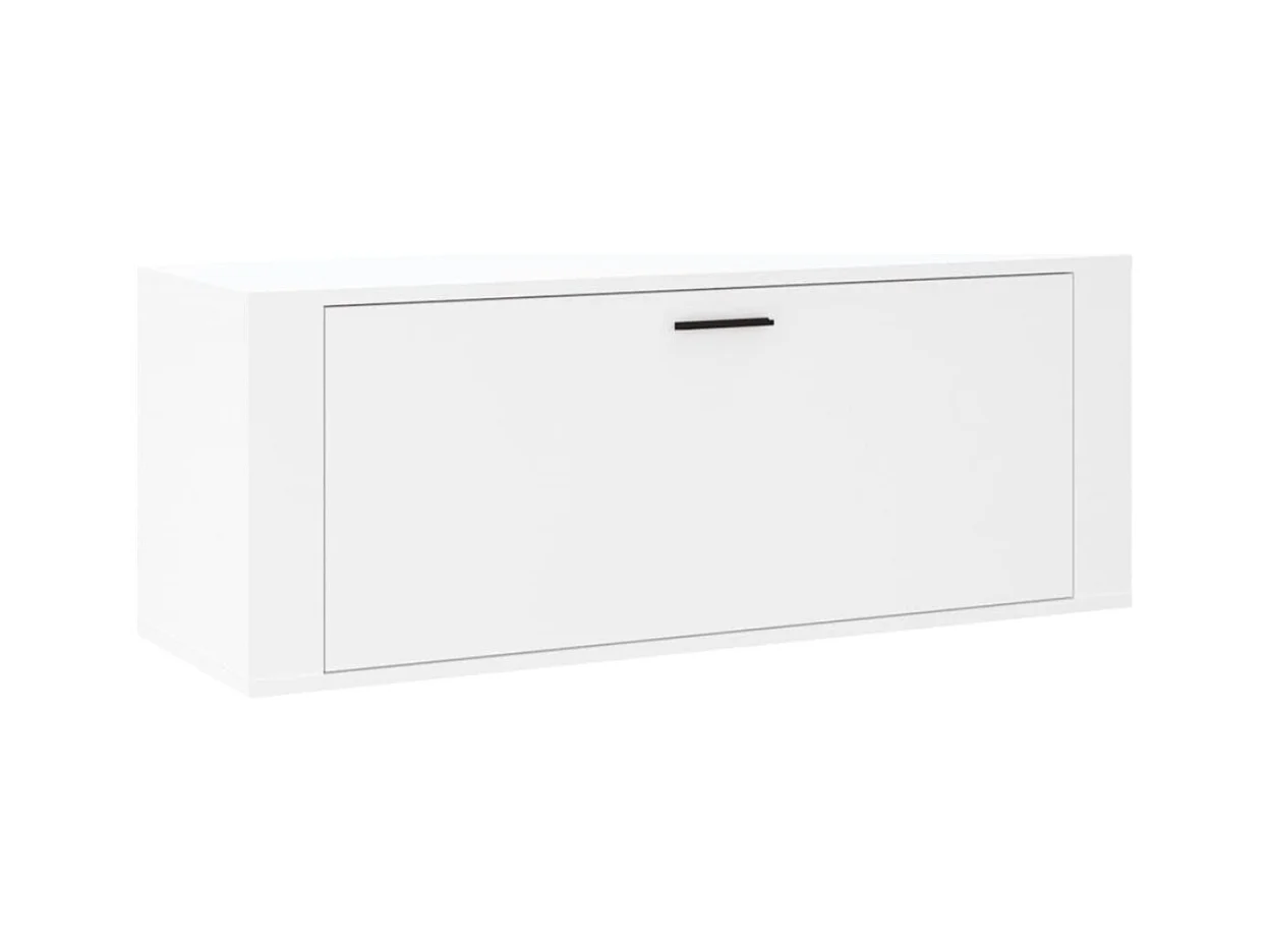 Armoire à chaussures murale en bois Luiza L100xH38xP35 – Élégance et fonctionnalité-Couleur Blanc