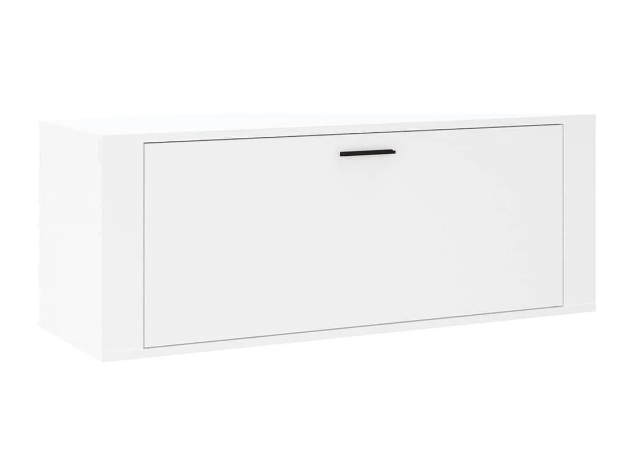Armoire à chaussures murale en bois Luiza L100xH38xP35 – Élégance et fonctionnalité-Couleur Blanc