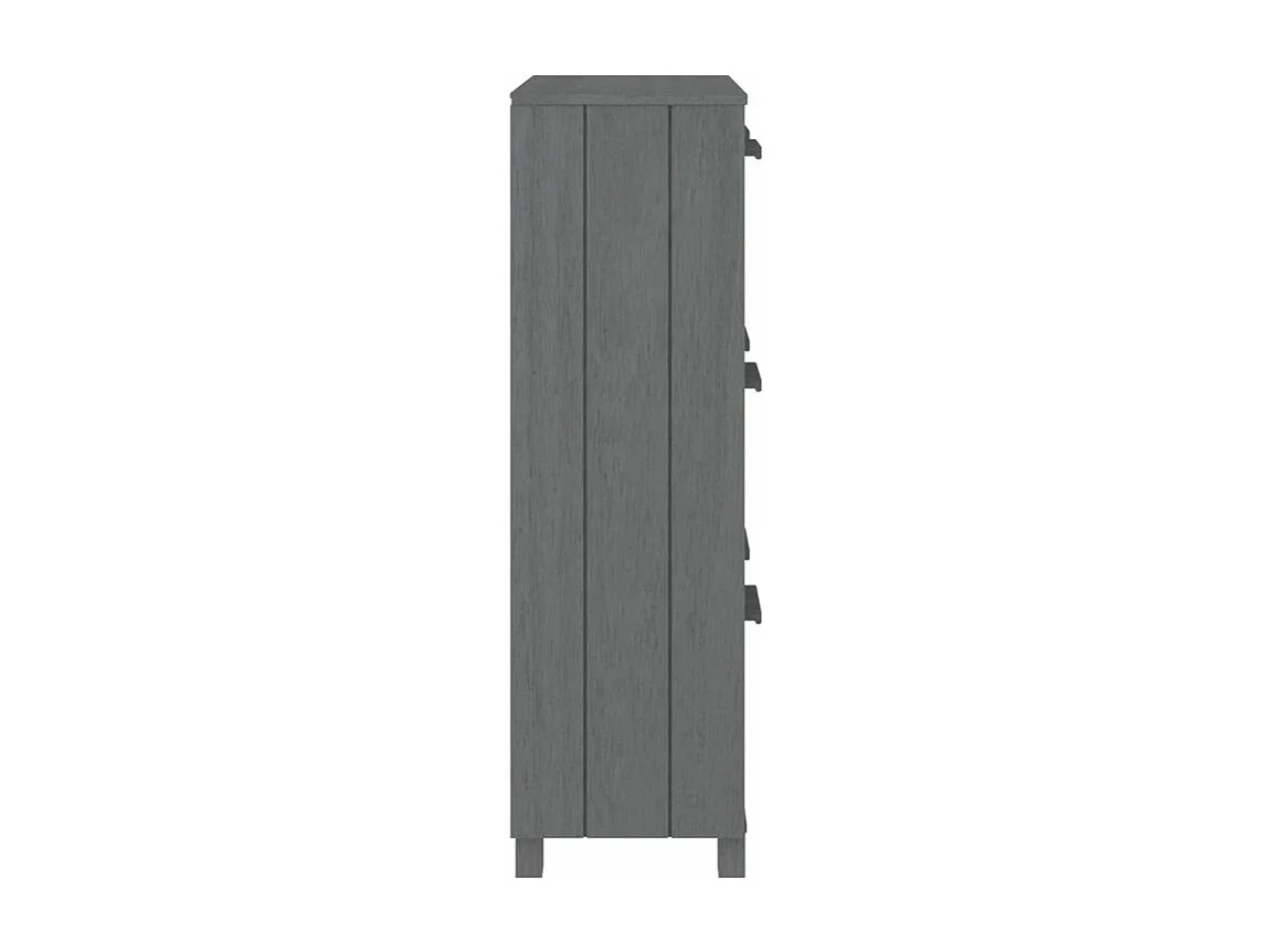 Armoire à chaussures en pin massif Verla L 60x117 - Format Pratique-Couleur Gris foncé