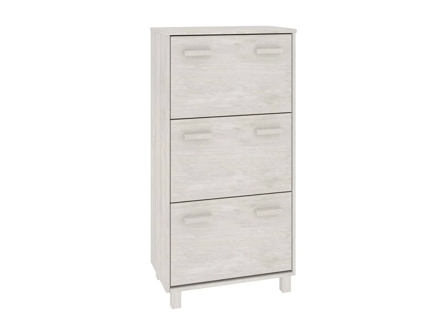 Armoire à chaussures en pin massif Verla L 60x117 - Format Pratique-Couleur Gris foncé