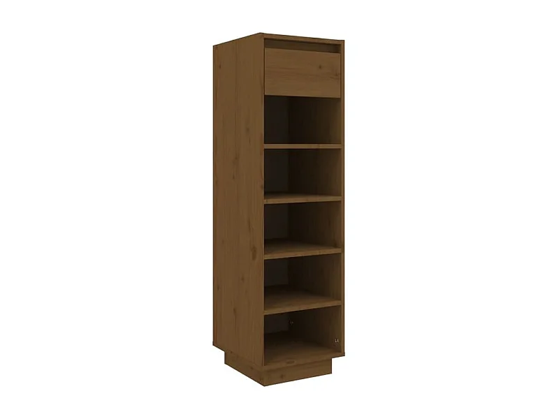 Armoire à chaussures marron miel 30x34x105 bois de pin massif