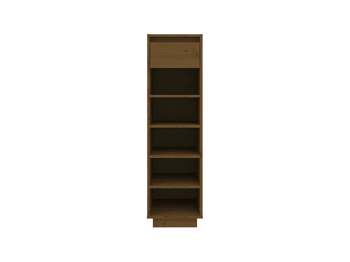 Armoire à chaussures marron miel 30x34x105 bois de pin massif