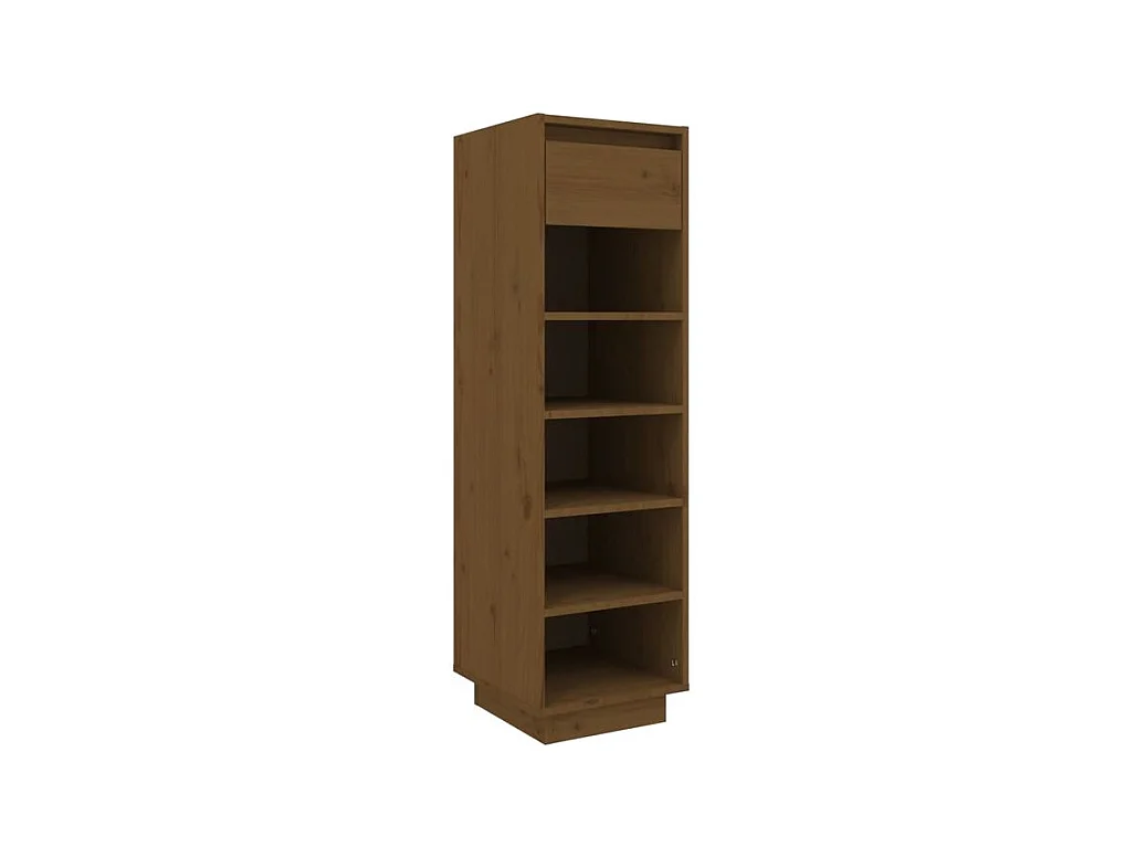 Armoire à chaussures marron miel 30x34x105 bois de pin massif