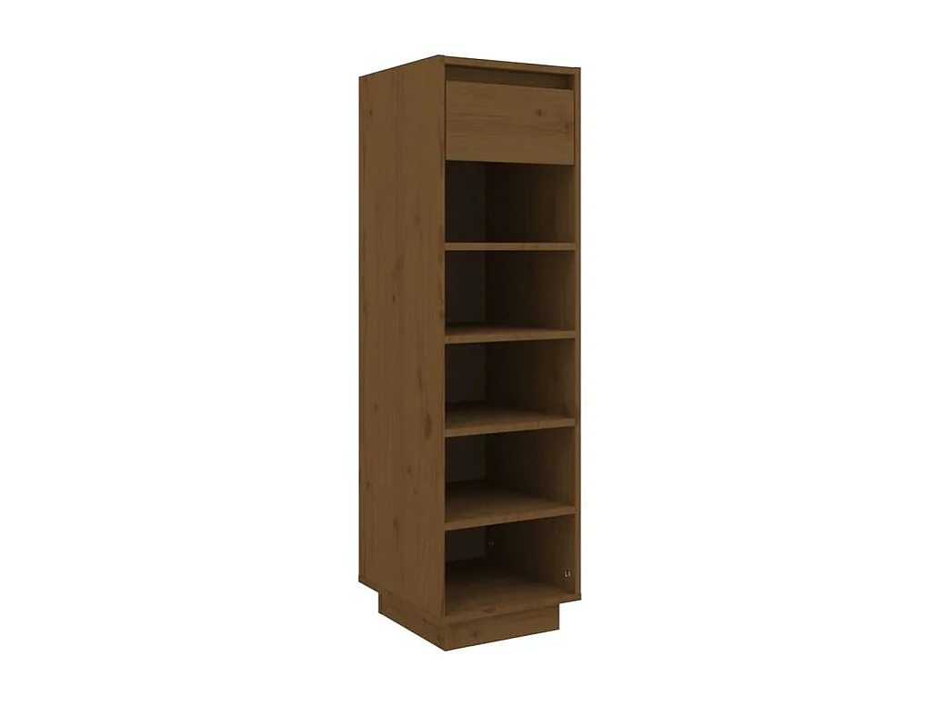 Armoire à chaussures marron miel 30x34x105 bois de pin massif