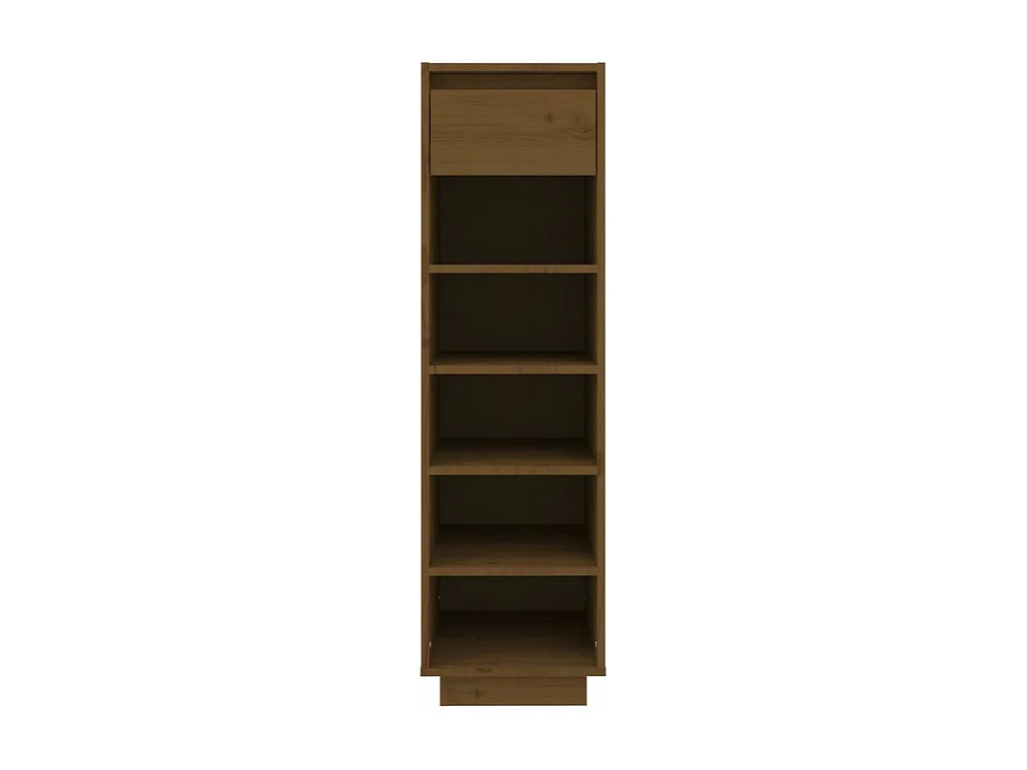 Armoire à chaussures marron miel 30x34x105 bois de pin massif