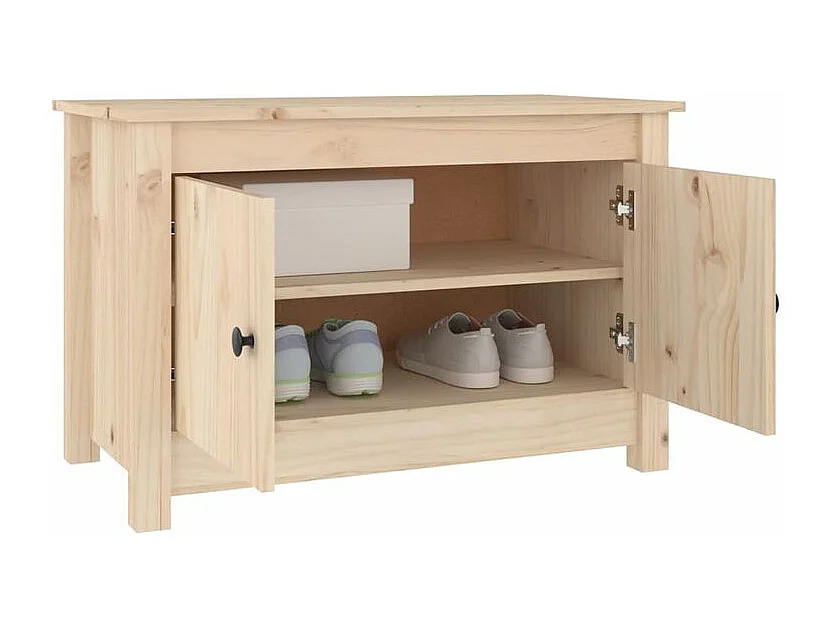 Armoire à chaussures en bois massif Klouda – Élégant et fonctionnel-Couleur Naturel-Largeur 70 cm