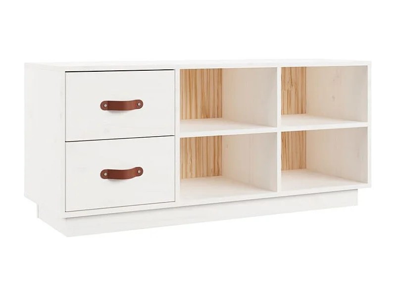 Banc à chaussures Blanc 100x34x45 Bois de pin massif
