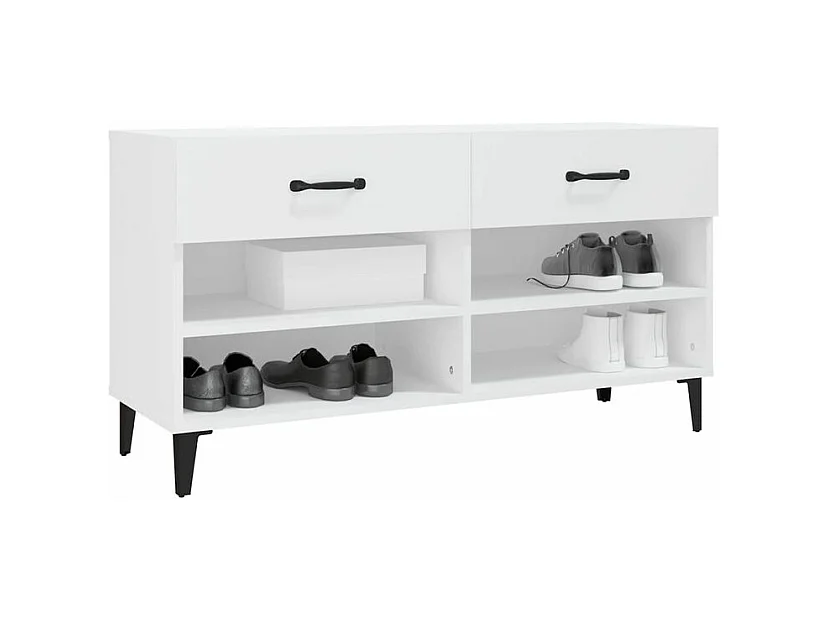 Armoire à chaussures Blanc 102x35x55 Bois d'ingénierie