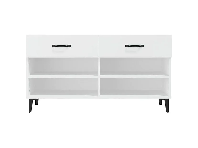 Armoire à chaussures Blanc 102x35x55 Bois d'ingénierie