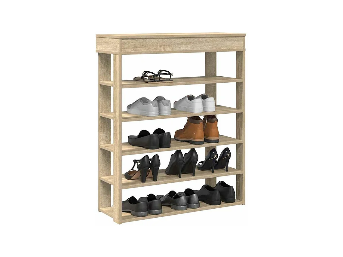 Étagère à chaussures chêne sonoma 80x30x98 bois d'ingénierie