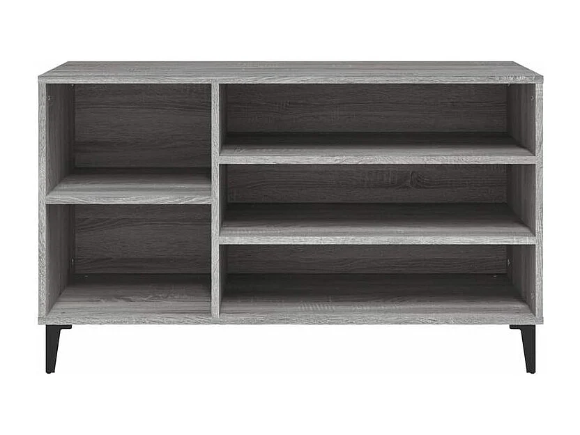 Meuble à chaussures Briko – Style et rangement optimal-Couleur Chêne gris-Modèle de pieds Noir fin