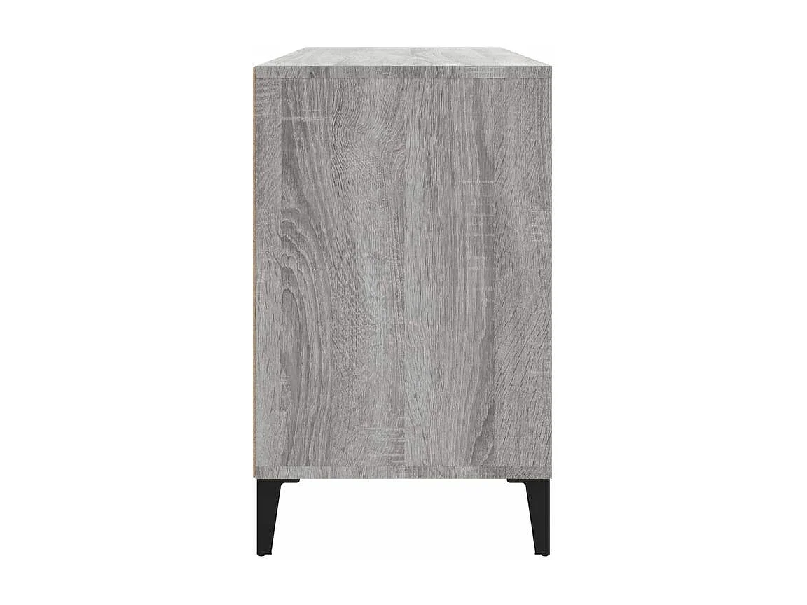 Meuble à chaussures Briko – Style et rangement optimal-Couleur Chêne gris-Modèle de pieds Noir fin