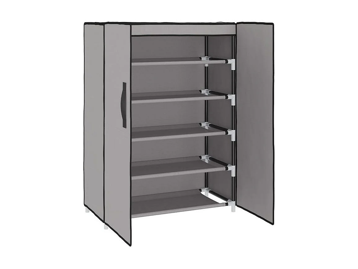 Armoire à chaussures Gris 60x28x90 Tissu