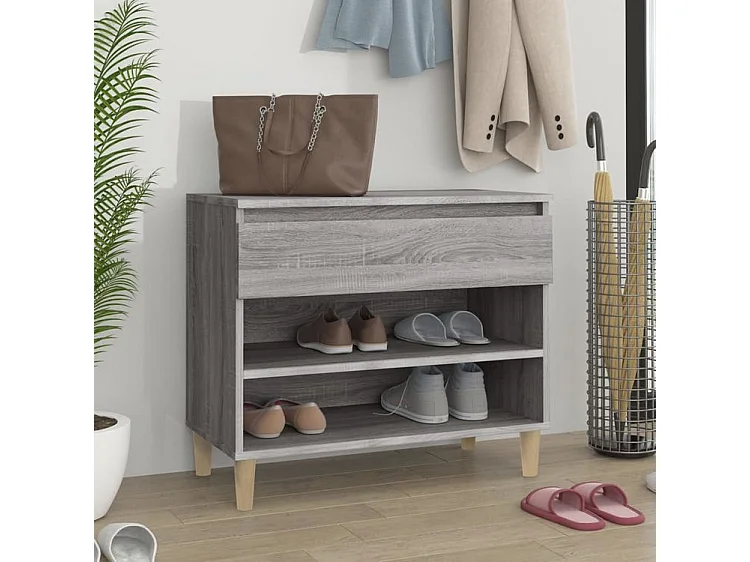Armoire à chaussures Sonoma gris 70x36x60 Bois d'ingénierie
