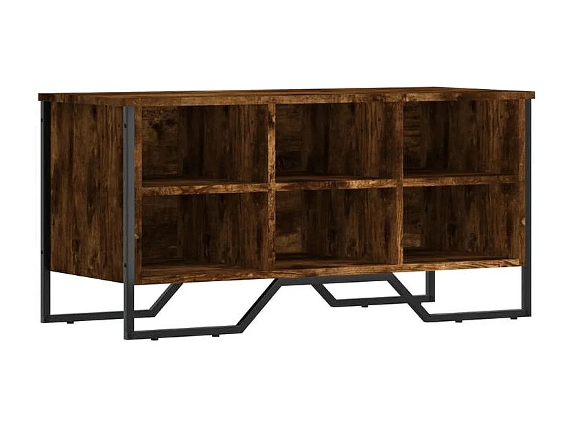 Armoire à chaussures chêne fumé 90x38x45,5 bois d'ingénierie