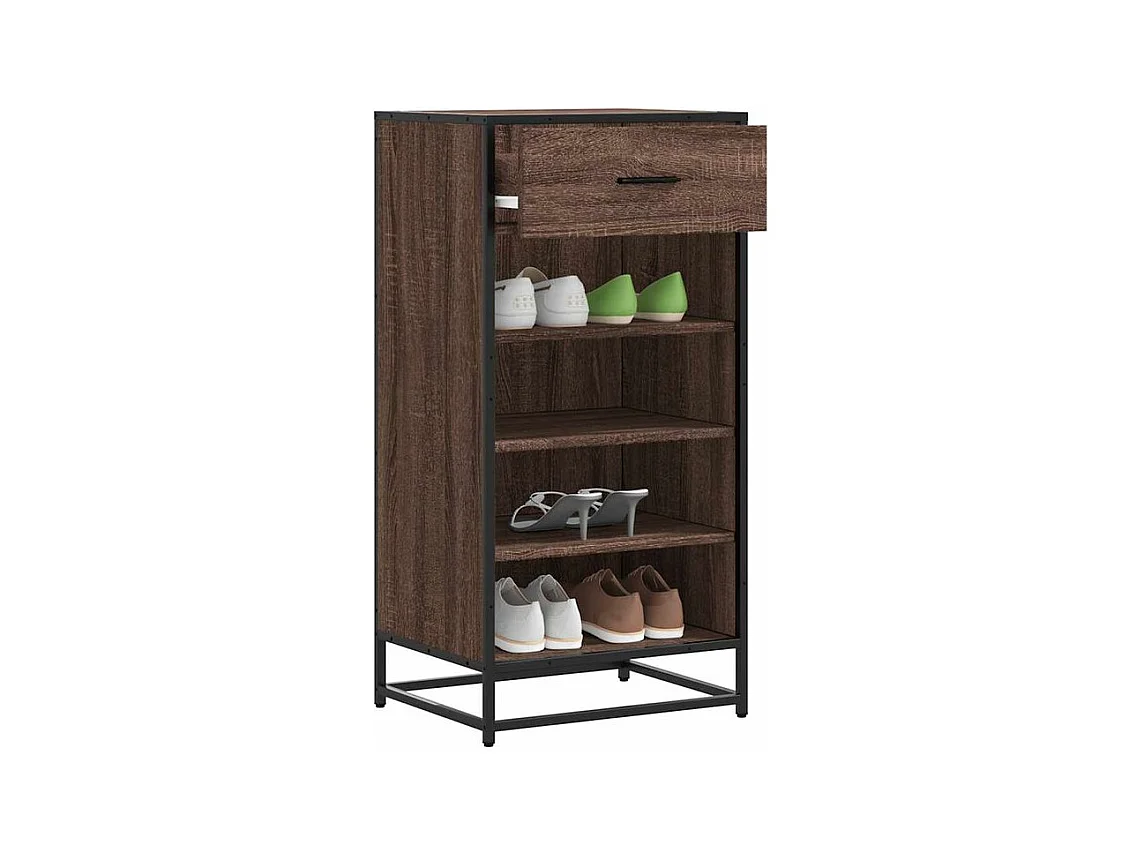 Étagère à chaussures chêne marron 48x38x97,5 bois ingénierie