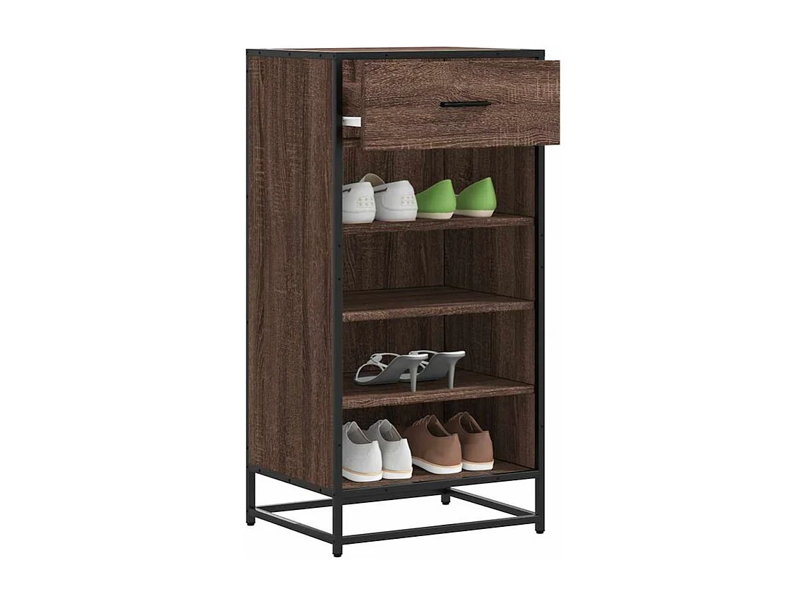 Étagère à chaussures chêne marron 48x38x97,5 bois ingénierie