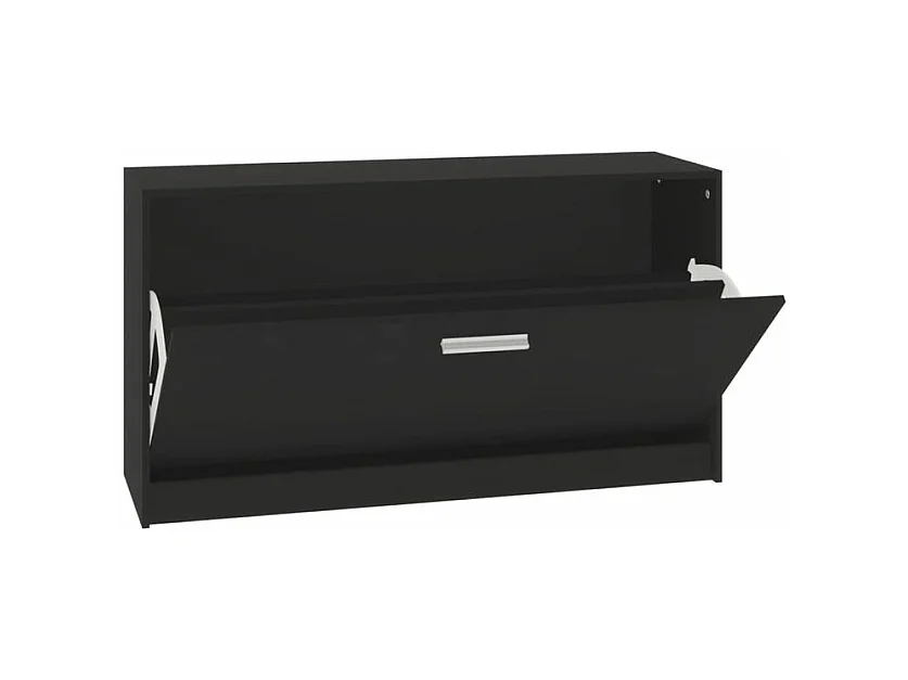 Meuble à chaussures 1 porte rabattable Venta - Version classique-Couleur Noir