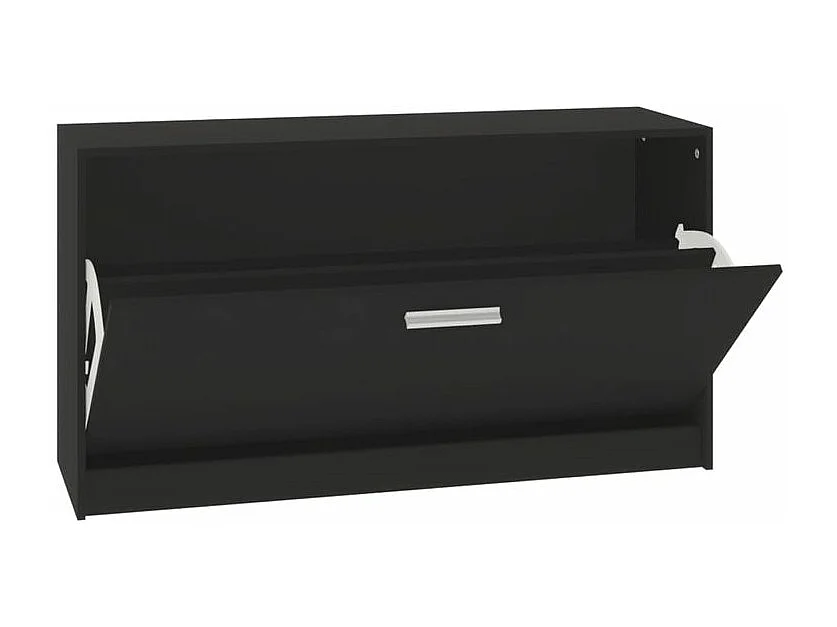 Meuble à chaussures 1 porte rabattable Venta - Version classique-Couleur Noir