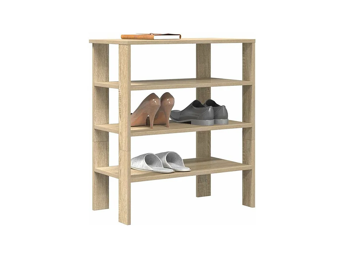 Étagère à chaussures chêne sonoma 61x32x70 bois d'ingénierie