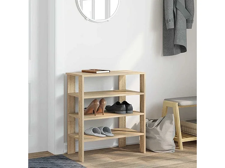 Étagère à chaussures chêne sonoma 61x32x70 bois d'ingénierie