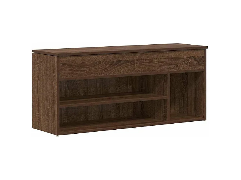 Banc à chaussures chêne marron 102x30,5x45 bois d'ingénierie