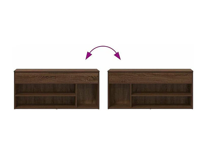 Banc à chaussures chêne marron 102x30,5x45 bois d'ingénierie