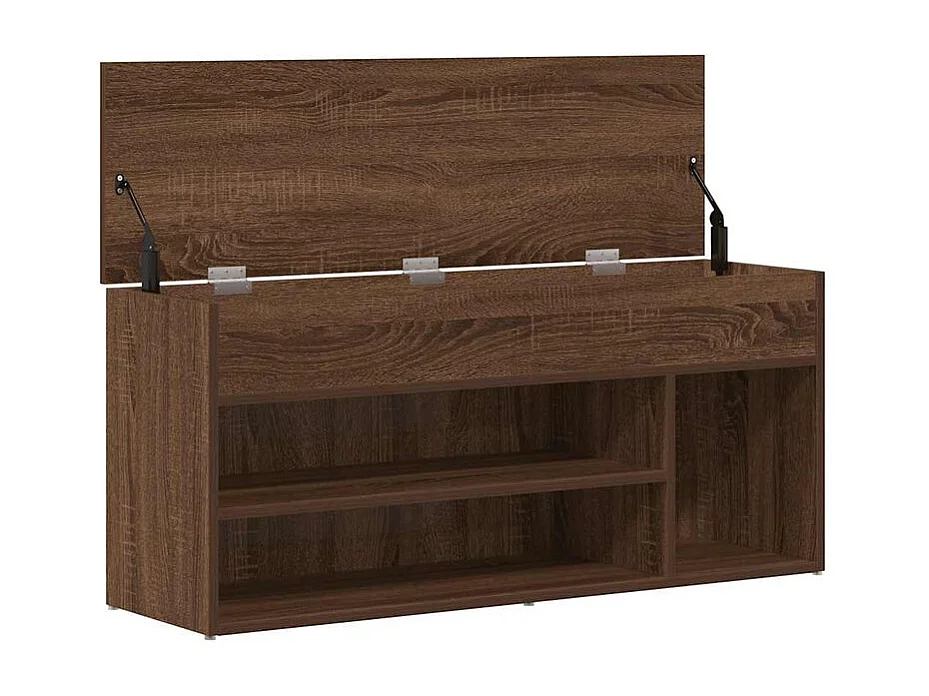 Banc à chaussures chêne marron 102x30,5x45 bois d'ingénierie