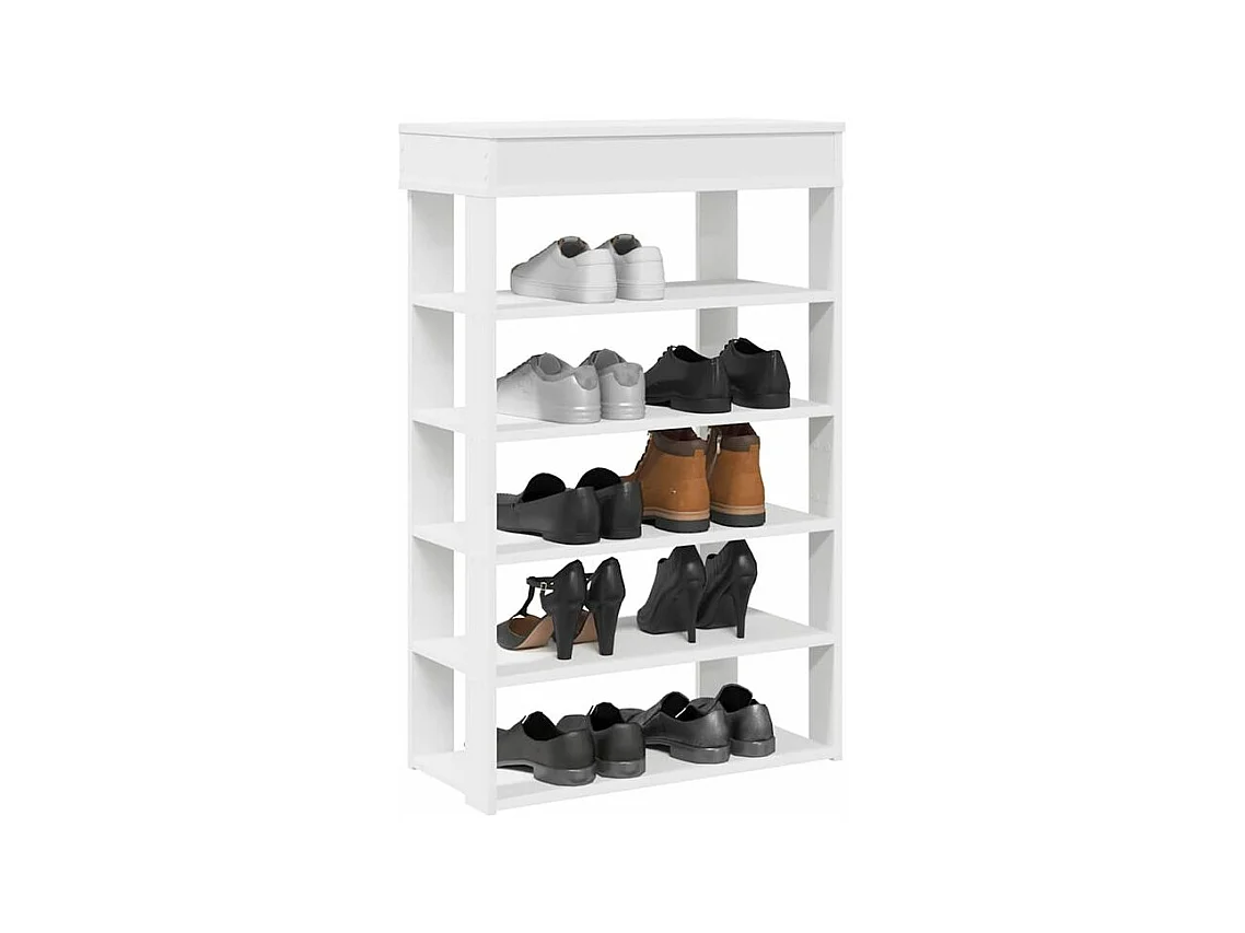 Étagère à chaussures blanc 60x30x98 bois d'ingénierie