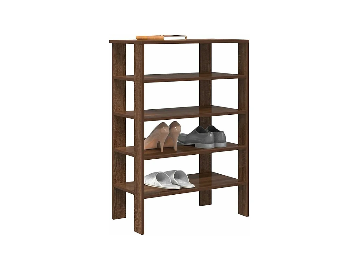 Étagère à chaussures chêne marron 61x32x87,5 bois ingénierie