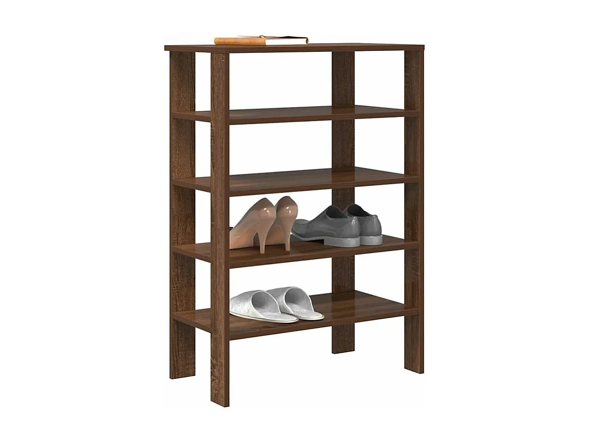 Étagère à chaussures chêne marron 61x32x87,5 bois ingénierie