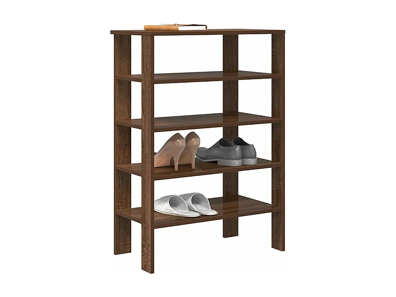 Étagère à chaussures chêne marron 61x32x87,5 bois ingénierie