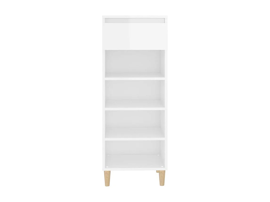 Armoire à chaussures Blanc brillant 40x36x105 Bois ingénierie