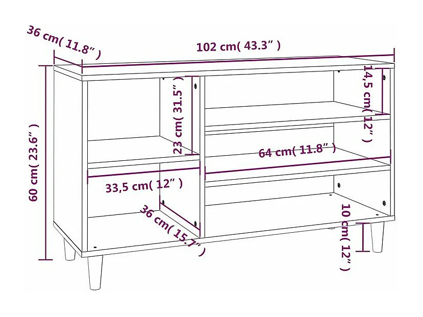 Meuble à chaussures Briko – Style et rangement optimal-Couleur Chêne brun-Modèle de pieds Naturel