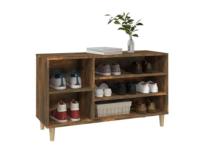 Meuble à chaussures Briko – Style et rangement optimal-Couleur Chêne brun-Modèle de pieds Naturel