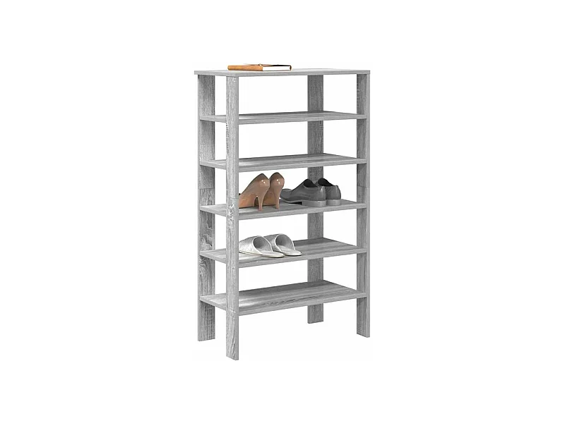 Étagère à chaussures sonoma gris 61x32x105 bois ingénierie